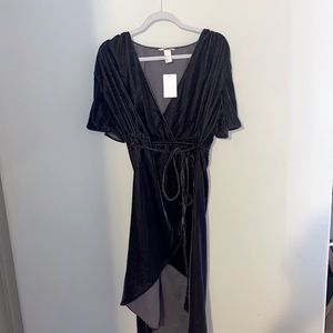 Velvet wrap dress